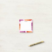 Post-it® Pink Stripes personnalisées Chic Monogramme Person (Sur un bureau)