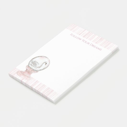 Post-it® Pink Stripes Swan   (Incliné)