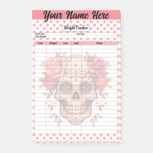 Post-it® Pink Sugar Skull Tracker (Devant)