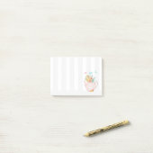 Post-it® Pink Teapot with Flowers & Butterflies (Sur un bureau)