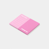 Post-it® Pink to Do & Remember Notes (Incliné)