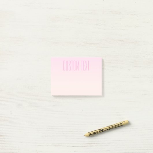 Post-it® Pink to Peach Sunset Ombre avec texte personnalisa (Sur un bureau)