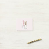 Post-it® Pink White Lipstick Ivory Nail Polish (Sur un bureau)