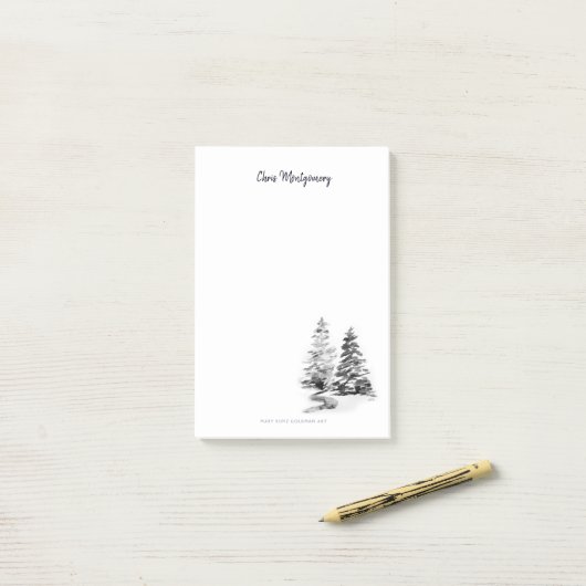 Post-it® Pins d'hiver Noir Blanc Élégant Manches (Sur un bureau)