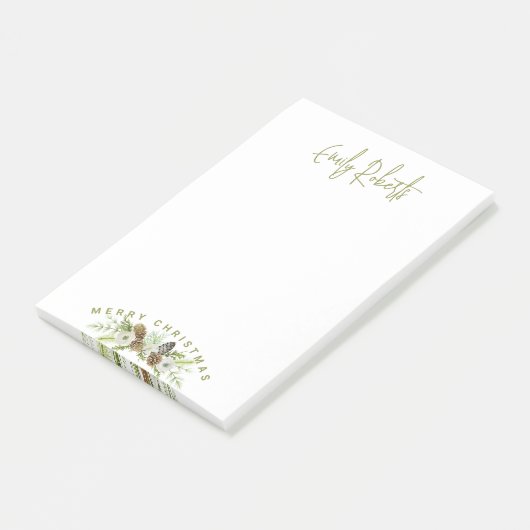 Post-it® Pins floraux verts couronne de Noël (Incliné)