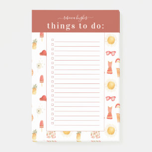 Post-it® Pique-nique Retro Summer Boho   Liste des monogram