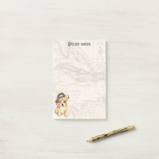 Post-it® Pirate de Bulldog (Sur un bureau)