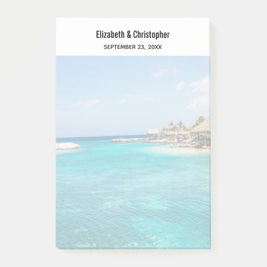 Post-it® Pittoresque plage tropicale avec Mariage de paillo (Devant)