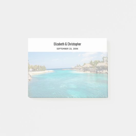 Post-it® Pittoresque plage tropicale avec Mariage de paillo (Devant)