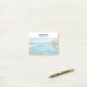 Post-it® Pittoresque plage tropicale avec Mariage de paillo (Sur un bureau)
