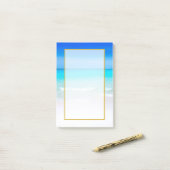 Post-it® Pittoresque Tropical Beach avec une mer turquoise (Sur un bureau)