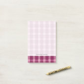 Post-it® Pixel Plaid_Magenta-Black (Sur un bureau)