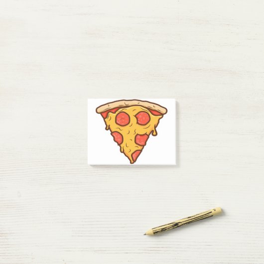 Post-it® pizza, pizza, slice, dripping, pepperoni (Sur un bureau)