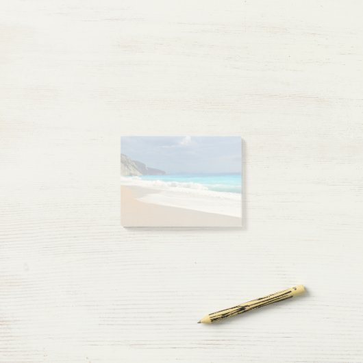 Post-it® Plage bleu turquoise (Sur un bureau)