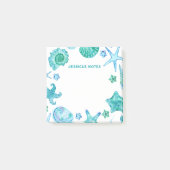 Post-it® Plage côtière Aquarelle Coques de mer et Starfish (Devant)