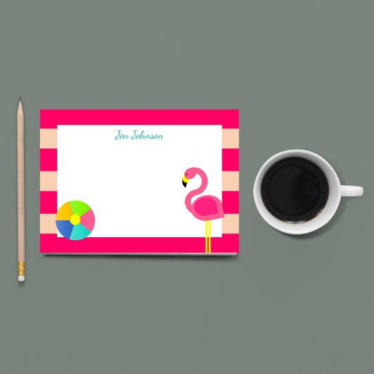 Post-it® Plage de Flamant rose rose Petite plage personnali