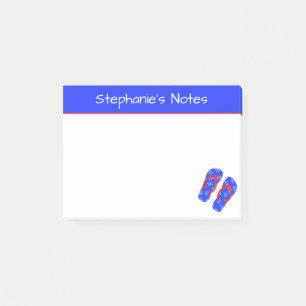 Post-it® Plage d'été de tongs bleus personnalisés