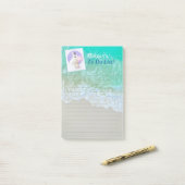 Post-it® Plage, Lapin, Message de nom DIY Photo, Lignes rég (Sur un bureau)