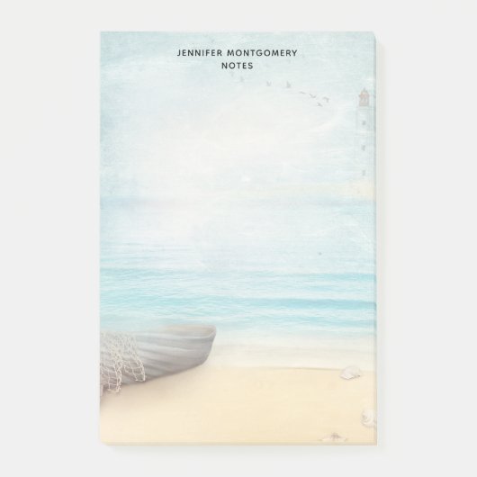 Post-it® Plage nautique avec Rowboat & Fishing Net (Devant)