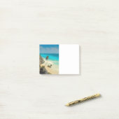 Post-it® Plage tropicale aux palmiers balayés par le vent (Sur un bureau)