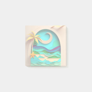 Post-it® Plage tropicale de Papercraft 3D