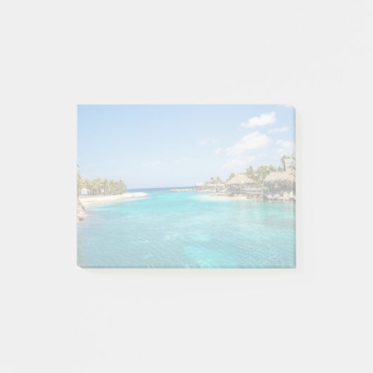 Post-it® Plage tropicale pittoresque avec huttes de chaume (Devant)