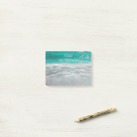Post-it® Plage Turquoise Blanc Tropical Ocean Waves (Sur un bureau)