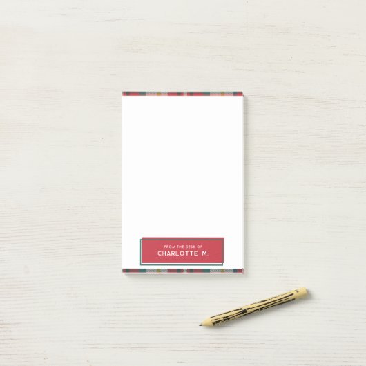 Post-it® Plaid Classic Colorful École personnalisée (Sur un bureau)