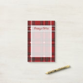 Post-it® Plaid Cœur Rouge (Sur un bureau)