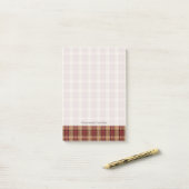 Post-it® Plaid de pixel en rouge et or (Sur un bureau)