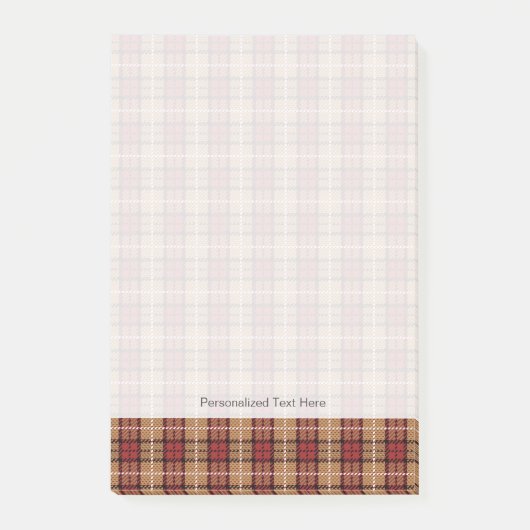 Post-it® Plaid de pixel en rouge et or (Devant)
