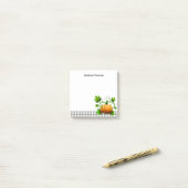 Post-it® Plaid Gris Rustique & Citrouille Thanksgiving Auto (Sur un bureau)