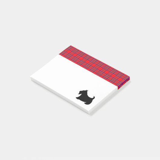 Post-it® Plaid Scottish Terrier Scotty Post It Notes Cadeau (Incliné)