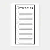 Post-it® Plain Grocery List Post it Notes (Devant)