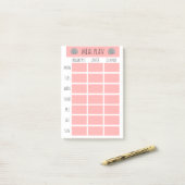 Post-it® Plan de repas hebdomadaire nautique côtier (Sur un bureau)