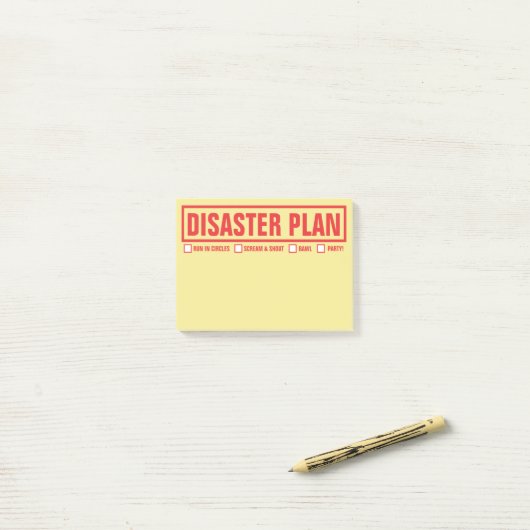 Post-it® Plan" drôle 4" "de catastrophe x3 " (Sur un bureau)