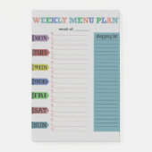 Post-it® Plan hebdomadaire de menu (Devant)