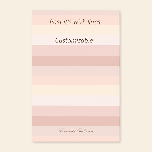 Post-it® Plan Neutre Boho Beige Stripes Avec Lignes