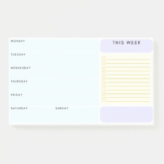 Post-it® Planificateur de notes hebdomadaire autocollant XL
