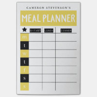 Planificateur de repas de famille | Jaune et noir