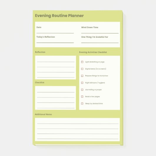 Post-it® Planificateur de routine calme du soir (Devant)