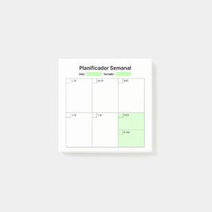 Post-it® Planificateur d'études hebdomadaire (en espagnol)