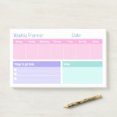 Post-it® Planificateur hebdomadaire coloré (Sur un bureau)