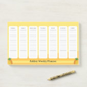 Post-it® Planificateur hebdomadaire de style ananas (Sur un bureau)