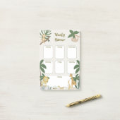 Post-it® Planificateur hebdomadaire Jungle Animal (Sur un bureau)