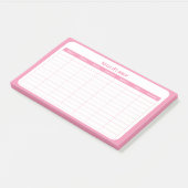 Post-it® Planificateur hebdomadaire rose simple (Incliné)