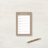 Post-it® Planificateur hebdomadaire Simply Chic | Burlap ru (Sur un bureau)