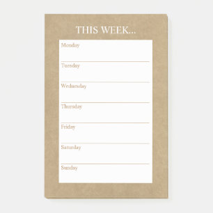 Post-it® Planificateur hebdomadaire Simply Chic Rustique