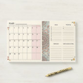 Post-it® Planificateur mensuel Boho Mandala (Sur un bureau)