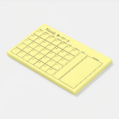 Post-it® Planificateur mensuel de calendrier jaune (Incliné)